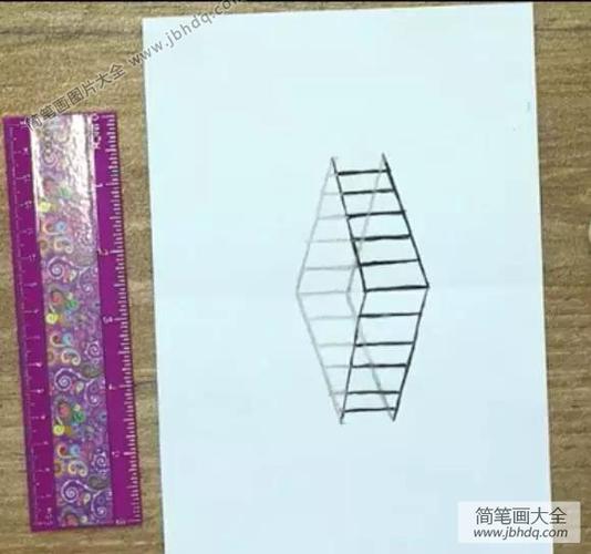 人字形梯子的画法怎么画，人字形梯子的画法怎么画的